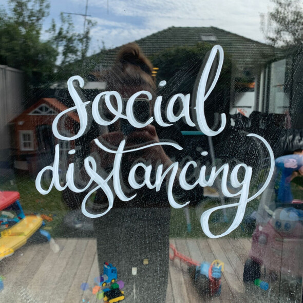 social distancing lettering